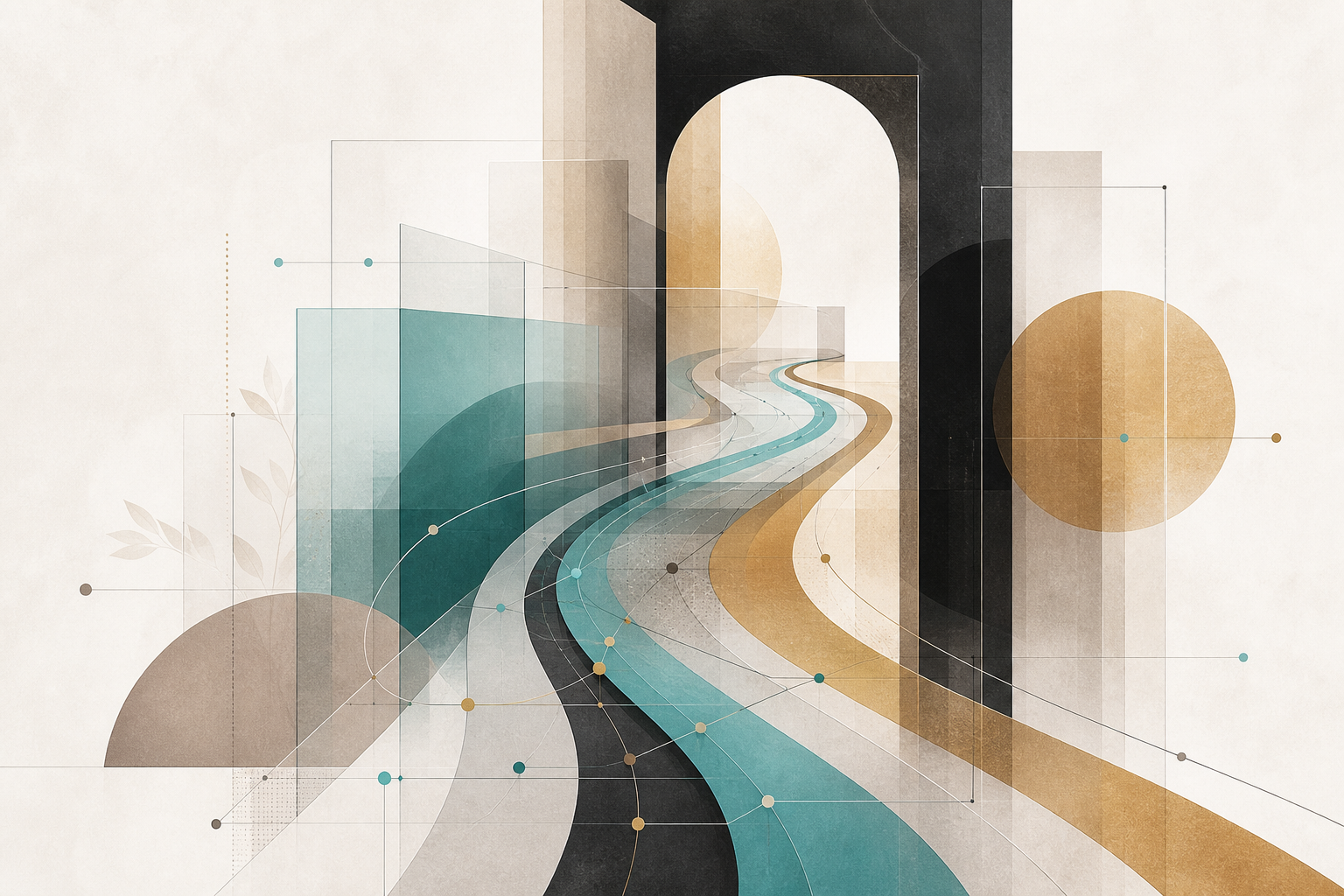 Abstract controlled data pathways representing AI governance and secure adoption for small businesses